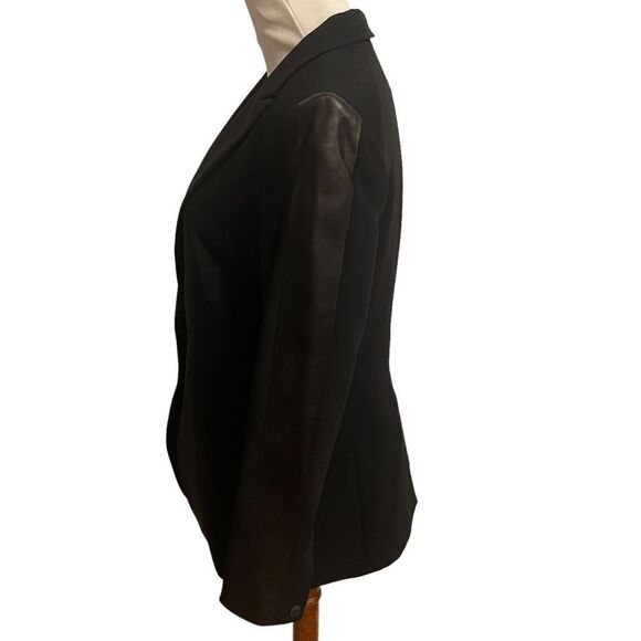 Rag & Bone Store Executive Black Lamb Leather Trimmed Single Button Blazer - Picture 11 of 11